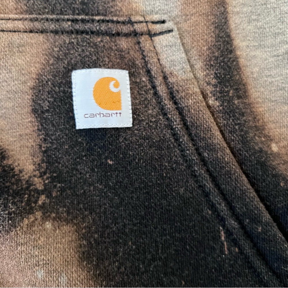 Carhartt Womens XL Black Clarksburg Full Zip Hoodie Sweater Jacket Custom Dyed - Picture 10 of 12